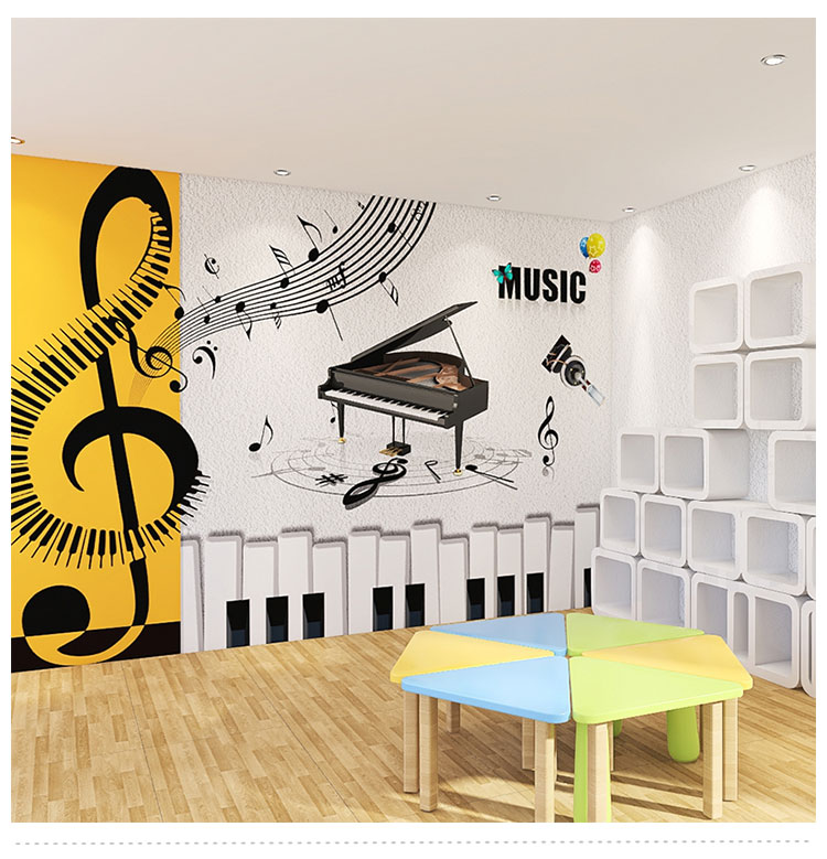 儿童钢琴教学壁纸艺术培训班教育机构声乐琴行音乐工作室直播墙纸